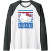 image:imageHello Kitty Vote Stripes Raglan Baseball TeeDark Heather GreyWhite