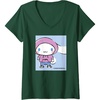 image:imageWomens Cinnamoroll Collection Streetwear Hoodie Print VNeck TShirtDark Green