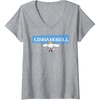 image:imageWomens Cinnamoroll Collection Streetwear Logo VNeck TShirtHeather Grey