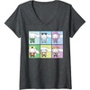 image:imageWomens Cinnamoroll Collection Streetwear Squares VNeck TShirtDark Heather Grey