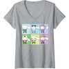 image:imageWomens Cinnamoroll Collection Streetwear Squares VNeck TShirtHeather Grey