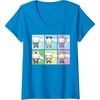 image:imageWomens Cinnamoroll Collection Streetwear Squares VNeck TShirtSapphire Blue