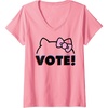 image:imageWomens Hello Kitty Vote Bow Outline VNeck TShirt SmallPink
