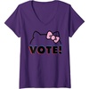 image:imageWomens Hello Kitty Vote Bow Outline VNeck TShirt SmallPurple