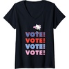 image:imageWomens Hello Kitty Vote Cheer Rally VNeck TShirtBlack