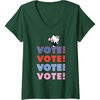 image:imageWomens Hello Kitty Vote Cheer Rally VNeck TShirtDark Green