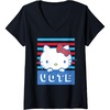 image:imageWomens Hello Kitty Vote Stripes VNeck TShirtBlack