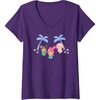 image:imageWomens My Melody and Kuromi Tropical Hula VNeck TShirtPurple