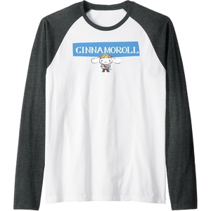 image:imageCinnamoroll Collection Streetwear Logo Raglan Baseball TeeDark Heather GreyWhite