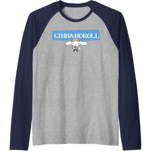 image:imageCinnamoroll Collection Streetwear Logo Raglan Baseball TeeNavy BlueAthletic Heather