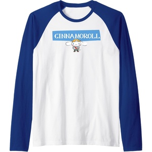 image:imageCinnamoroll Collection Streetwear Logo Raglan Baseball TeeRoyal BlueWhite