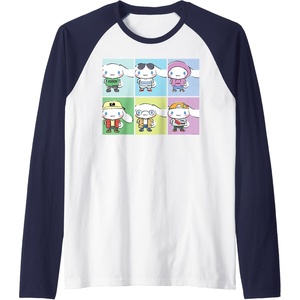 image:imageCinnamoroll Collection Streetwear Squares Raglan Baseball TeeNavy BlueWhite