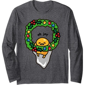image:imageGudetama Christmas Wreath Long Sleeve Long Sleeve TShirtDark Heather Grey