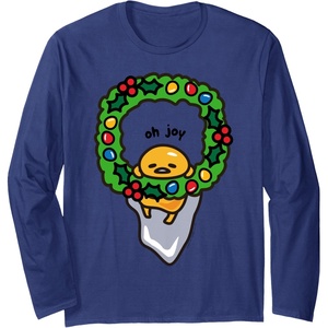 image:imageGudetama Christmas Wreath Long Sleeve Long Sleeve TShirtNavy Blue