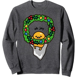 image:imageGudetama Christmas Wreath Sweatshirt SweatshirtDark Heather Grey