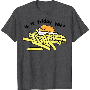 image:imageGudetama The Lazy Egg is It Friday Yet TShirt SmallDark Heather Grey