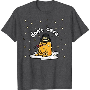 image:imageGudetama the Lazy Egg Japan Dont Care Happy New Years 2020 TShirtDark Heather Grey