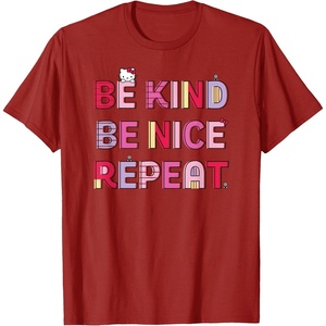 image:imageHello Kitty Be Kind Be Nice Repeat TShirtCranberry Red