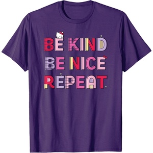 image:imageHello Kitty Be Kind Be Nice Repeat TShirtPurple