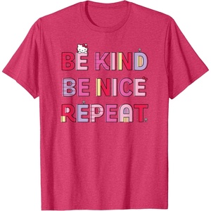 image:imageHello Kitty Be Kind Be Nice Repeat TShirtRed Heather