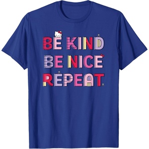 image:imageHello Kitty Be Kind Be Nice Repeat TShirtRoyal Blue