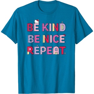image:imageHello Kitty Be Kind Be Nice Repeat TShirtSapphire Blue