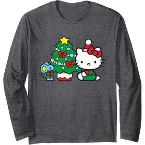 image:imageHello Kitty Christmas Tree Long Sleeve Long Sleeve TShirtDark Heather Grey