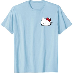image:imageHello Kitty Front and Back Red Bow Logo Tee Shirt TShirtBaby Blue