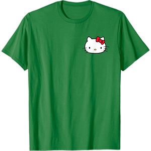 image:imageHello Kitty Front and Back Red Bow Logo Tee Shirt TShirtKelly Green