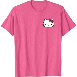 image:imageHello Kitty Front and Back Red Bow Logo Tee Shirt TShirtPink Heather