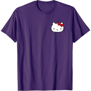image:imageHello Kitty Front and Back Red Bow Logo Tee Shirt TShirtPurple