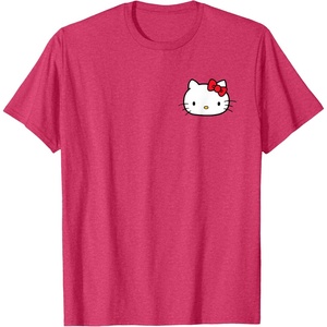 image:imageHello Kitty Front and Back Red Bow Logo Tee Shirt TShirtRed Heather