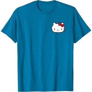 image:imageHello Kitty Front and Back Red Bow Logo Tee Shirt TShirtSapphire Blue