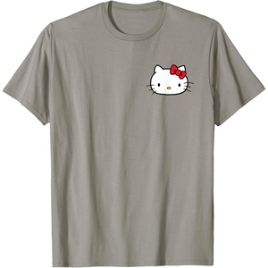 image:imageHello Kitty Front and Back Red Bow Logo Tee Shirt TShirtSlate Grey