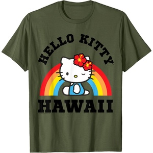 image:imageHello Kitty Hawaii Rainbow Tee Shirt TShirtOlive Green