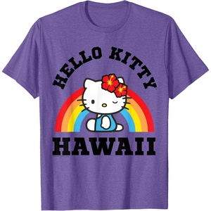 image:imageHello Kitty Hawaii Rainbow Tee Shirt TShirtPurple Heather