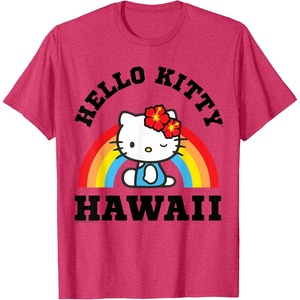 image:imageHello Kitty Hawaii Rainbow Tee Shirt TShirtRed Heather