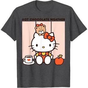 image:imageHello Kitty Hot Chocolate Weather TShirtDark Heather Grey