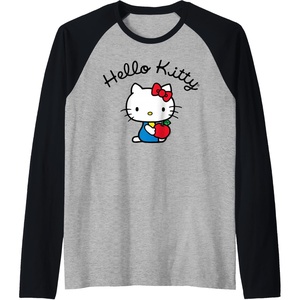 image:imageHello Kitty Retro Logo Raglan Baseball TeeBlackAthletic Heather