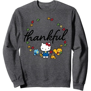 image:imageHello Kitty Thanksgiving Fall Sweatshirt SweatshirtDark Heather Grey