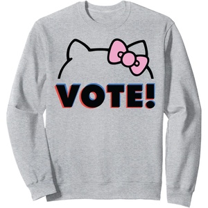 image:imageHello Kitty Vote Bow Outline SweatshirtHeather Grey