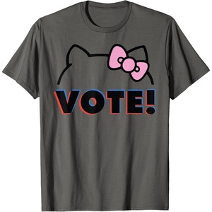 image:imageHello Kitty Vote Bow Outline TShirtAsphalt Grey