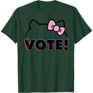 image:imageHello Kitty Vote Bow Outline TShirtDark Green