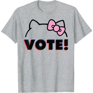 image:imageHello Kitty Vote Bow Outline TShirtHeather Grey