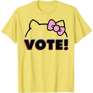 image:imageHello Kitty Vote Bow Outline TShirtLemon Yellow