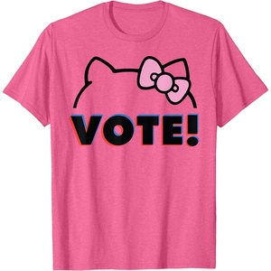 image:imageHello Kitty Vote Bow Outline TShirtPink Heather