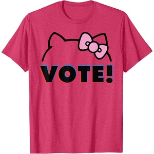 image:imageHello Kitty Vote Bow Outline TShirtRed Heather