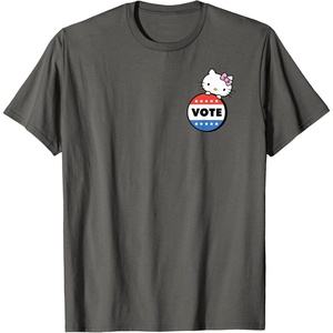 image:imageHello Kitty Vote Button TShirtAsphalt Grey