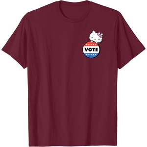 image:imageHello Kitty Vote Button TShirtBurgundy