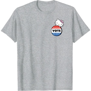 image:imageHello Kitty Vote Button TShirtHeather Grey